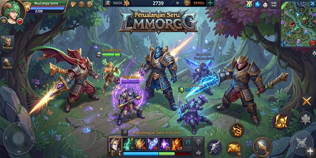 Screenshot gameplay <strong>2739</strong> menunjukkan pertarungan epik di dunia fantasi.