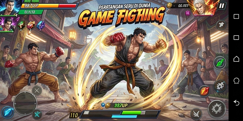 Tangkapan layar permainan 987UP dengan aksi Fighting yang mendebarkan.