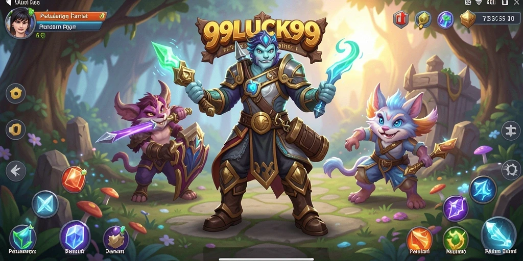 Tangkapan layar utama dari gameplay RPG dalam 99LUCK99.