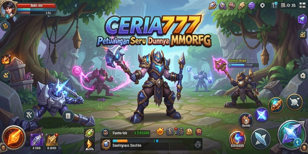 Screenshot utama CERIA777 menampilkan aksi seru dalam permainan MMORPG.
