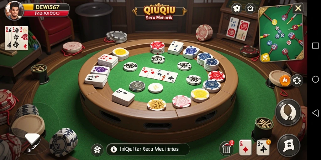 Gameplay seru QiuQiu di DEWI567 dengan teman-teman.