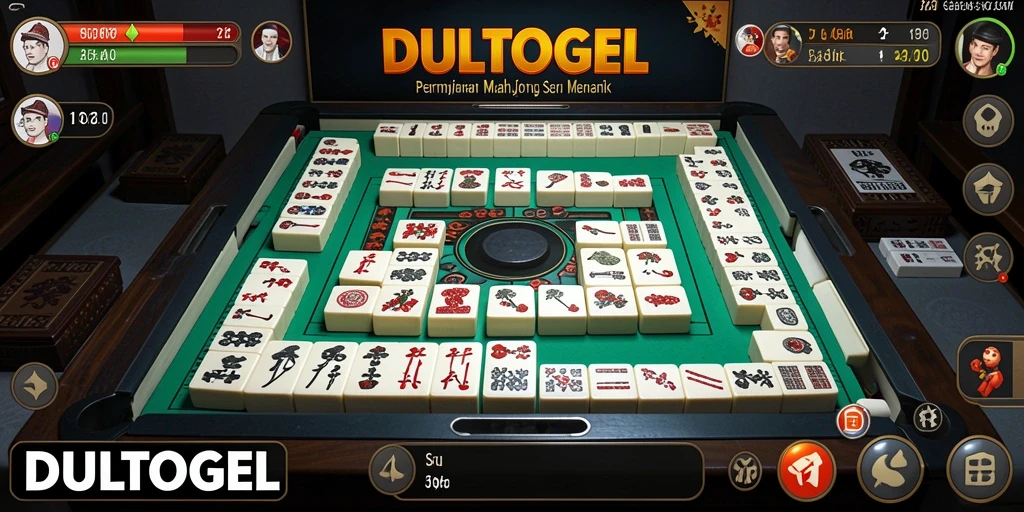 Tampilan gameplay menarik dari DULTOGEL dengan ubin Mahjong.
