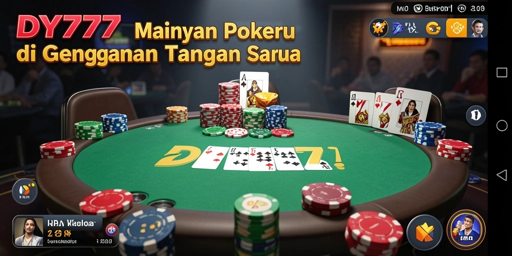 Tampilan gameplay poker yang mendebarkan dan interaktif di DY777.