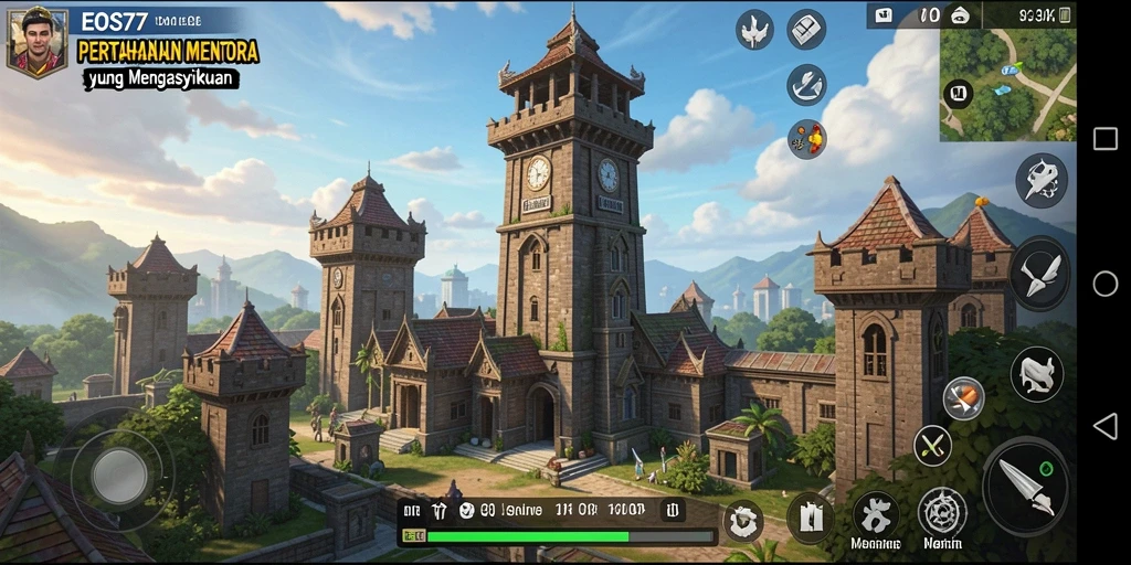 Screenshot gameplay menampilkan pertempuran seru di Tower Defense.