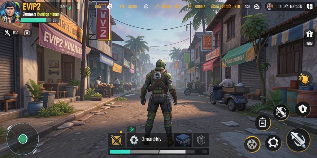 Tampilan gameplay menarik di EVIP2 dengan berbagai aktivitas kehidupan.