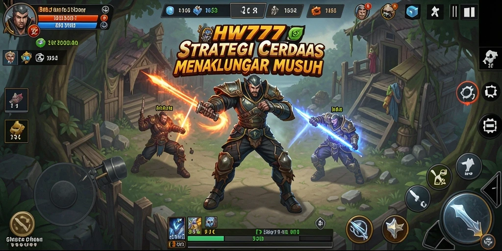 Tangkapan layar HW777 yang menunjukkan pertempuran strategis yang mendebarkan.