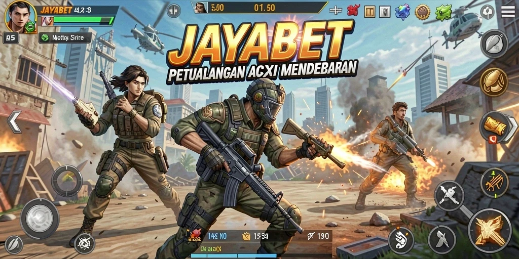 Tampilan gameplay seru JAYABET saat bertarung melawan musuh.