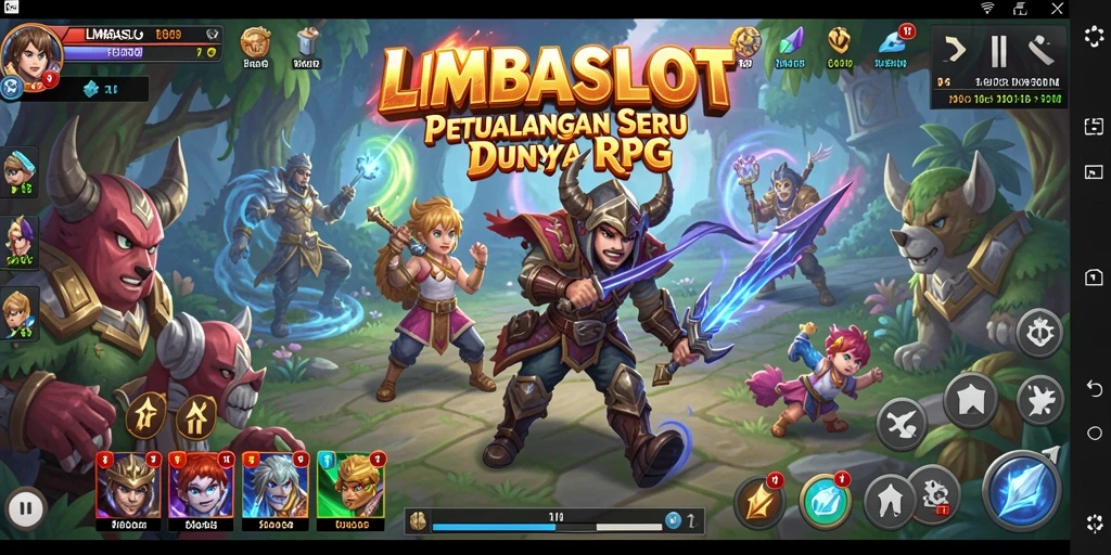Screenshot LMBASLOT menampilkan aksi pertarungan seru di dunia RPG.