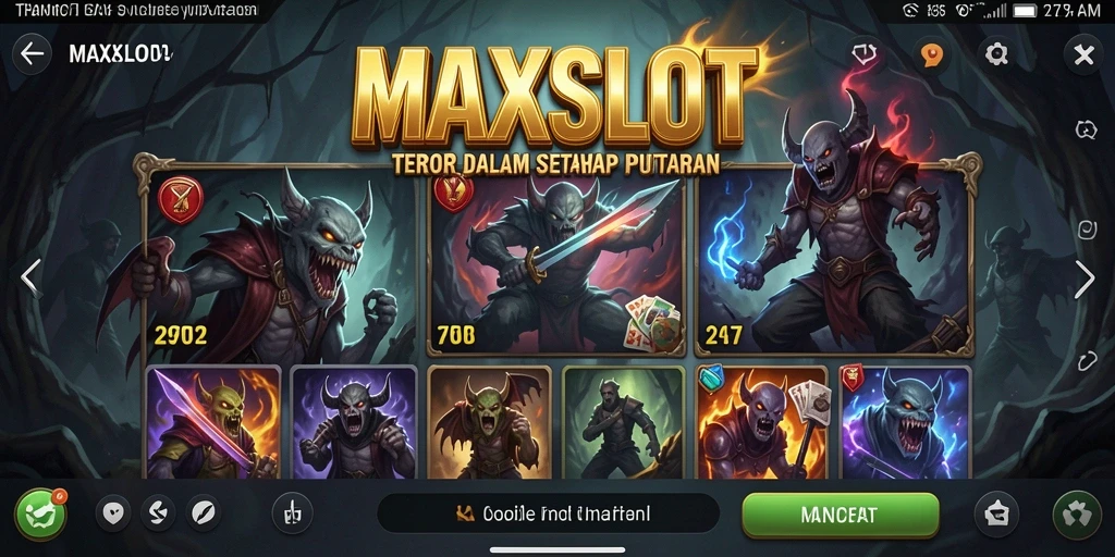 Screenshot gameplay MAXSLOT menampilkan ketegangan dan suasana horor yang menghantui.