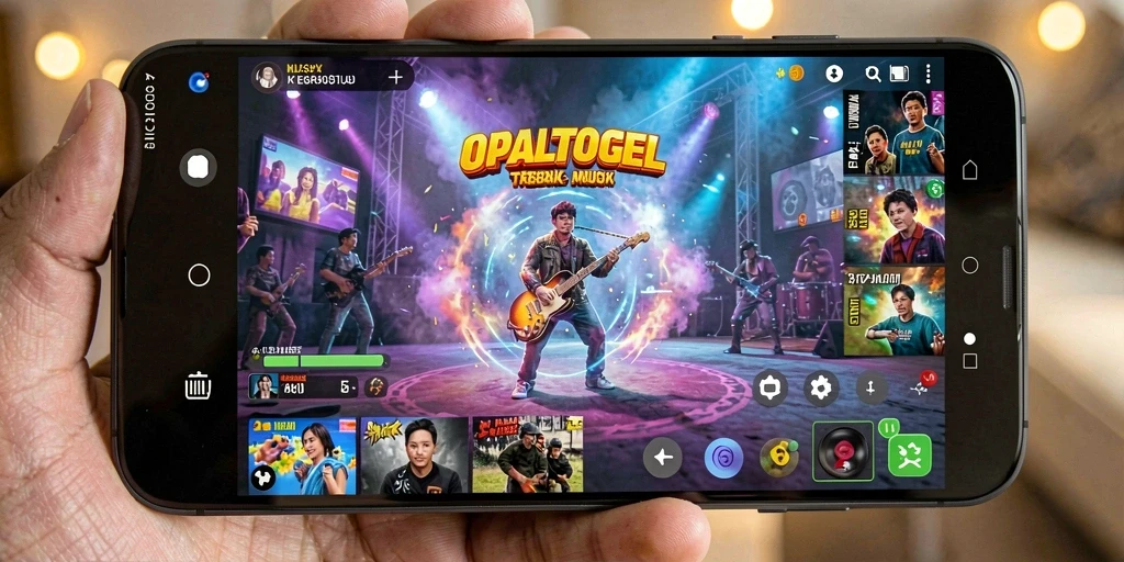 Tampilan gameplay seru OPALTOGEL dengan fitur musik interaktif.