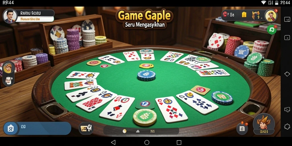 Tampilan gameplay Gaple yang menarik dan interaktif dari RR44.