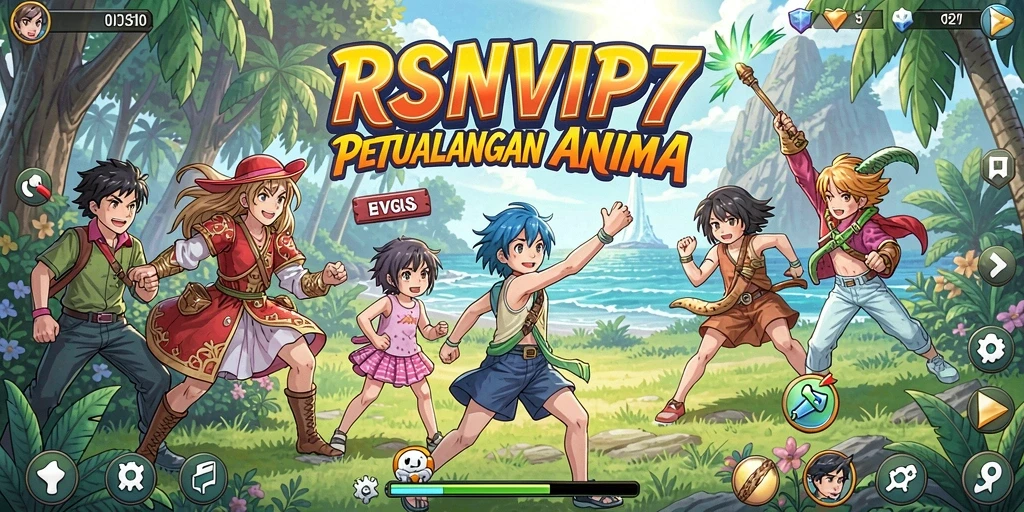 Tampilan gameplay RSNVIP7 yang penuh aksi dan karakter anime.