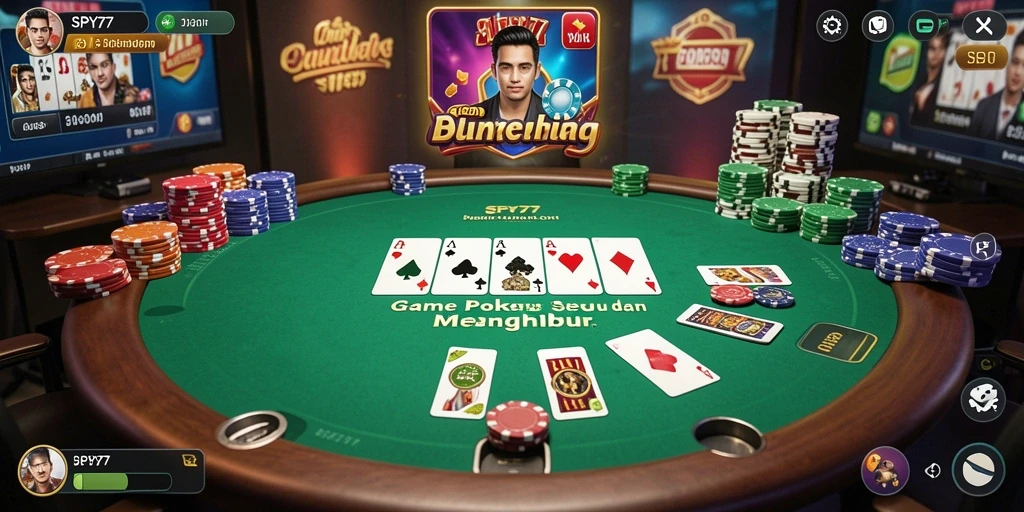 Tampilan gameplay poker yang menarik pada SPY77.