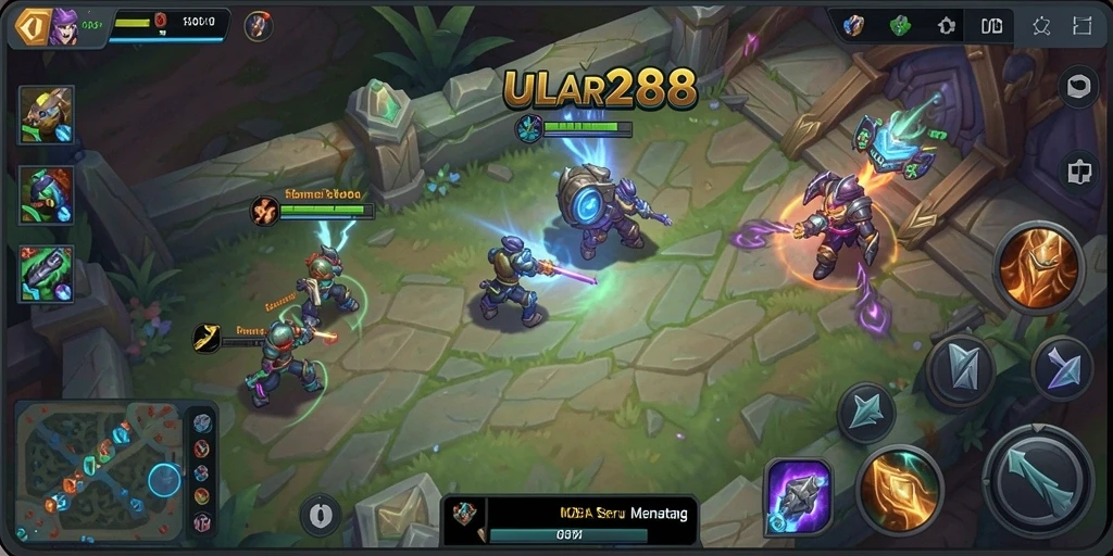 Tampilan gameplay seru dari ULAR288 dengan pertarungan tim yang intens.