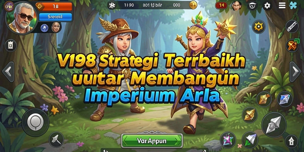 Tangkapan layar utama V98 menampilkan aksi strategi yang mendebarkan.