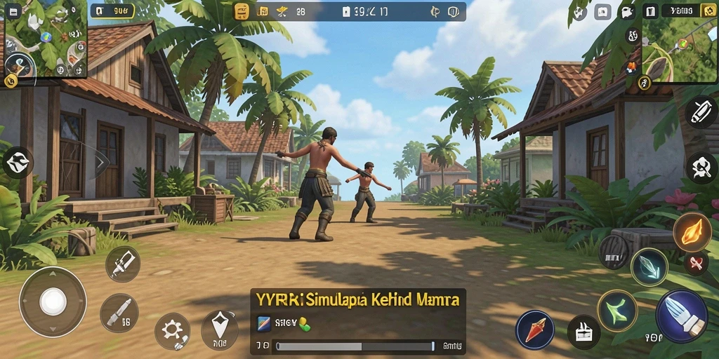 Screenshot utama YYRR yang menampilkan gameplay simulasi kehidupan.